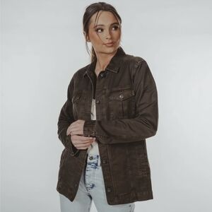 The Normal Brand Boyfriend CPO Shacket jacket military olive army green size M